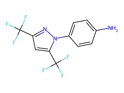 4-(3,5-Bis(trifluoromethyl)-1H-pyrazol-1-yl)aniline structure