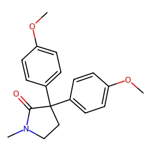 Pyrrolidin-2-one, 3,3-bis(4-methoxyphenyl)-1-methyl- structure