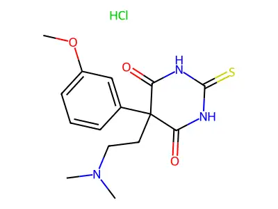 4,6(1H,5H)-Pyrimidinedione, 5-(2-(dimethylamino)ethyl)dihydro-5-(3-methoxyphenyl)-2-thioxo-, monohydrochloride structure