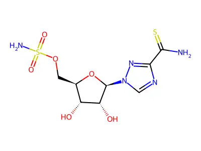 1-(5'-O-sulfamoyl-beta-ribofuranosyl)(1,2,4)triazole-3-thiocarboxamide structure