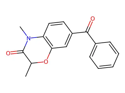 2H-1,4-Benzoxazin-3(4H)-one, 7-benzoyl-2,4-dimethyl-, (+-)- structure