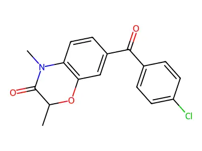 2H-1,4-Benzoxazin-3(4H)-one, 7-(4-chlorobenzoyl)-2,4-dimethyl-, (+-)- structure