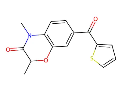 2,4-Dimethyl-7-(thiophene-2-carbonyl)-2H-1,4-benzoxazin-3(4H)-one structure
