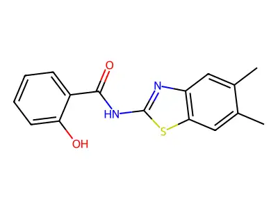 Benzamide, N-(5,6-dimethyl-2-benzothiazolyl)-2-hydroxy- structure