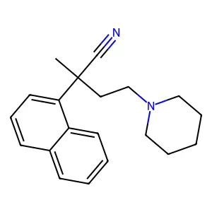 alpha-Methyl-alpha-1-naphthalenyl-1-piperidinebutanenitrile structure