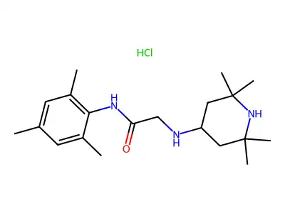 Acetamide, 2-((2,2,6,6-tetramethyl-4-piperidinyl)amino)-N-(2,4,6-trimethylphenyl)-, monohydrochloride structure