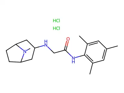 Acetamide, 2-((8-methyl-8-azabicyclo(3.2.1)oct-3-yl)amino)-N-(2,4,6-trimethylphenyl)-, dihydrochloride structure