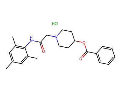 4-Benzoyloxypiperidinoacetomesidide hydrochloride structure