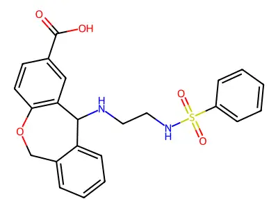 11-((2-((Phenylsulfonyl)amino)ethyl)amino)-6,11-dihydro-dibenz(b,e)oxepin-2-carboxylic acid structure