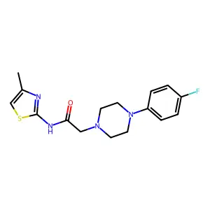 2-[4-(4-fluorophenyl)piperazin-1-yl]-N-(4-methyl-1,3-thiazol-2-yl)acetamide structure