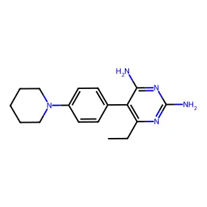2,4-Pyrimidinediamine, 6-ethyl-5-(4-(1-piperidinyl)phenyl)- structure
