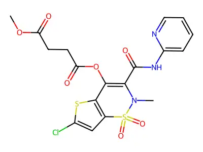 Butanedioic acid, 6-chloro-2-methyl-3-((2-pyridinylamino)carbonyl)-2H-thieno(2,3-e)-1,2-thiazin-4-yl methyl ester, S,S-dioxide structure
