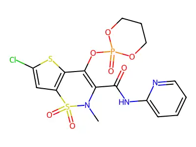 2H-Thieno(2,3-e)-1,2-thiazine-3-carboxamide, 6-chloro-4-(1,3,2-dioxaphosphorinan-2-yloxy)-2-methyl-N-pyridinyl-, P,1,1-trioxide structure