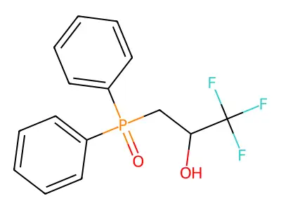 Diphenyl(3,3,3-trifluoro-2-hydroxypropyl)phosphine oxide structure