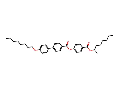 4-[((1R)-1-methylheptyl)oxycarbonyl]phenyl 4-(4-octyloxyphenyl)benzoate structure