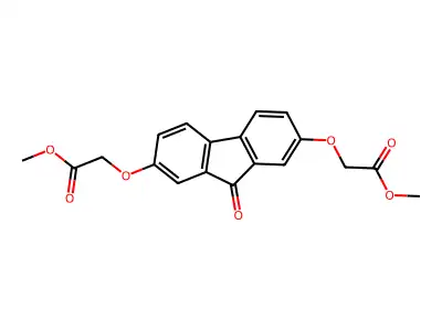 Acetic acid, 2,2'-((9-oxo-9H-fluorene-2,7-diyl)bis(oxy))bis-, dimethyl ester structure