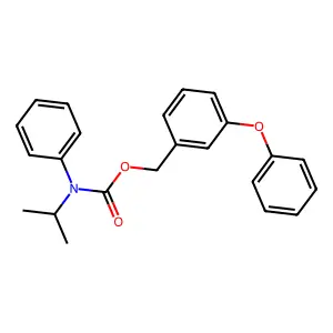 Carbamic acid, (1-methylethyl)phenyl-, (3-phenoxyphenyl)methyl ester structure