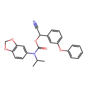 Carbamic acid, 1,3-benzodioxol-5-yl(1-methylethyl)-, cyano(3-phenoxyphenyl)methyl ester structure