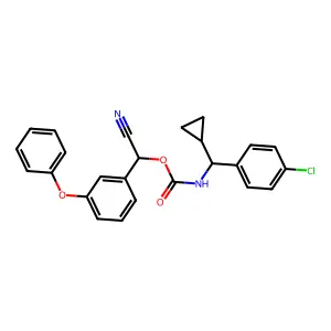 Carbamic acid, (4-chlorophenyl)aziridinyl-, cyano(3-phenoxyphenyl)methyl ester structure