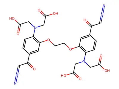 2-[2-[2-[2-[bis(carboxymethyl)amino]-5-(2-diazoacetyl)phenoxy]ethoxy]-N-(carboxymethyl)-4-(2-diazoacetyl)anilino]acetic acid structure