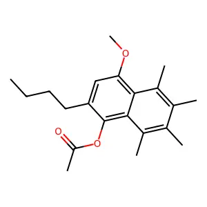 1-Naphthalenol, 2-butyl-4-methoxy-5,6,7,8-tetramethyl-, acetate structure