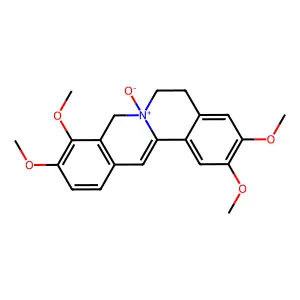 5,8-Dihydro-2,3,9,10-tetramethoxy-6H-dibenzo(a,g)quinolizine 7-oxide structure