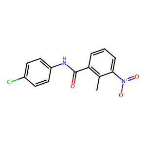 N-(4-chlorophenyl)-2-methyl-3-nitrobenzamide structure
