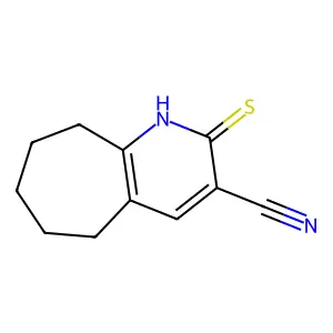2-Thioxo-2,5,6,7,8,9-hexahydro-1H-cyclohepta[b]pyridine-3-carbonitrile structure