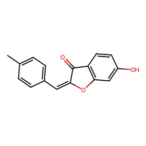 (2Z)-6-hydroxy-2-(4-methylbenzylidene)-1-benzofuran-3(2H)-one structure