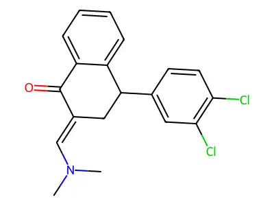 4-(3,4-dichlorophenyl)-2-((dimethylamino)methylene)-3,4-dihydronaphthalen-1(2H)-one structure