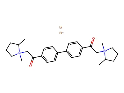 4,4'-Bis((2-methylpyrrolidino)acetyl)biphenyl dimethiobromide structure