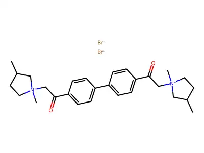 4,4'-Bis((3-methylpyrrolidino)acetyl)biphenyl dimethiobromide structure