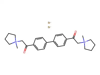 4,4'-Bis(pyrrolidinoacetyl)biphenyl dimethiobromide structure
