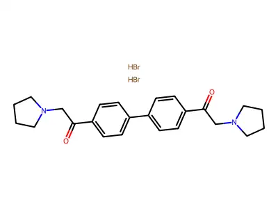 Ethanone, 1,1'-(1,1'-biphenyl)-4,4'-diylbis(2-(1-pyrrolidinyl)-, dihydrobromide structure