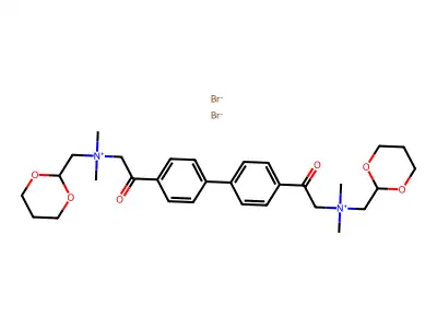 4,4'-Bis(((1,3-dioxan-2-ylmethyl)methylamino)acetyl)biphenyl dimethiobromide structure