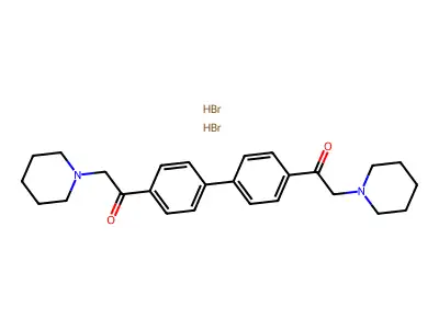 Ethanone, 1,1'-(1,1'-biphenyl)-4,4'-diylbis(2-(1-piperidinyl)-, dihydrobromide structure