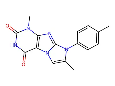 1,7-dimethyl-8-(p-tolyl)-1H-imidazo[2,1-f]purine-2,4(3H,8H)-dione structure