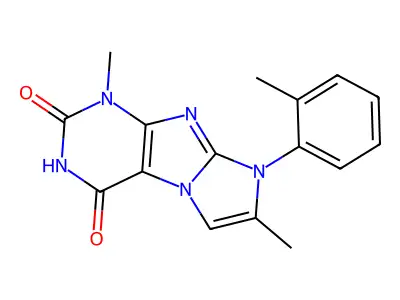 1,7-dimethyl-8-(o-tolyl)-1H-imidazo[2,1-f]purine-2,4(3H,8H)-dione structure