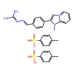 2-(4-(((Aminoiminomethyl)hydrazono)methyl)phenyl)-1-methylimidazo(1,2-A)pyridinium, salt with 4-methylbenzenesulfonic acid (1:1), mono(4-methylbenzenesulfonate) structure