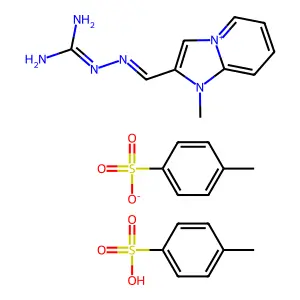 2-(((Aminoiminomethyl)hydrazono)methyl)-1-methylimidazo(1,2-a)pyridinium, salt with 4-methylbenzenesulfonic acid (1:1), mono(4-methylbenzenesulfonate) structure
