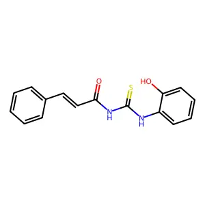 (E)-N-[(2-hydroxyphenyl)carbamothioyl]-3-phenylprop-2-enamide structure