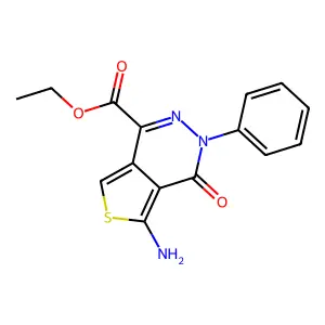Ethyl 5-amino-4-oxo-3-phenyl-3,4-dihydrothieno[3,4-d]pyridazine-1-carboxylate structure