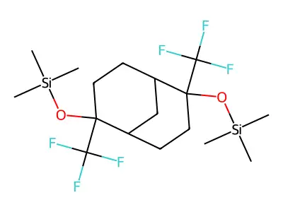 2,6-Bis(trifluoromethyl)-2,6-bis((trimethylsilyl)oxy)bicyclo(3.3.1)nonane structure