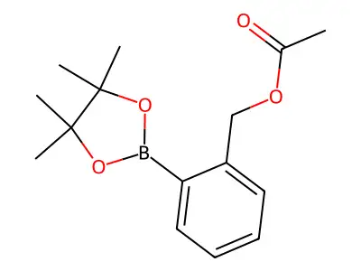 2-(4,4,5,5-Tetramethyl-1,3,2-dioxaborolan-2-yl)benzyl acetate structure