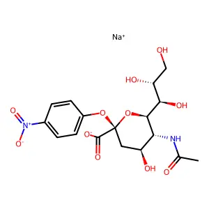 2-O-(4-nitrophenyl)-N-acetylneuraminic acid structure