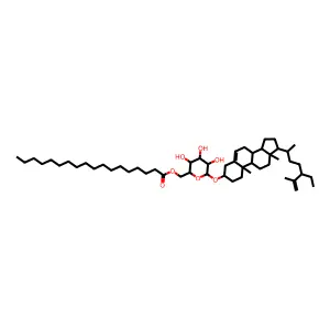 3-O-(6'-O-stearoylglucosyl)stigmasta-5,25(27)-diene structure