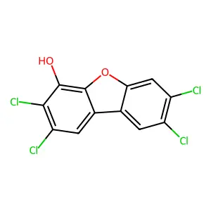 4-Dibenzofuranol, 2,3,7,8-tetrachloro- structure