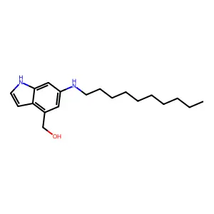 6-(N-癸氨基)-4-羟甲基吲哚 structure