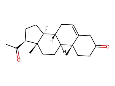 Pregn-5-ene-3,20-dione structure