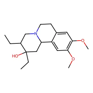 2,3-Diethyl-1,3,4,6,7,11b-hexahydro-9,10-dimethoxy-2H-benzo(a)quinolizin-2-ol structure